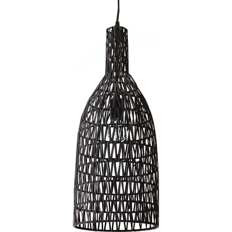 99,95 € Free Shipping | Hanging lamp 60W Cylindrical Shape Ø 22 cm. Living room, dining room and lobby. Modern Style. Metal casting. Black Color