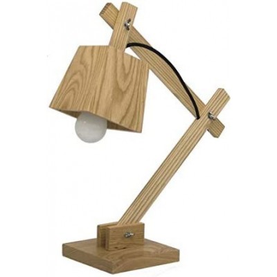 Desk lamp 50×40 cm. Articulable Living room, bedroom and lobby. Wood. Brown Color