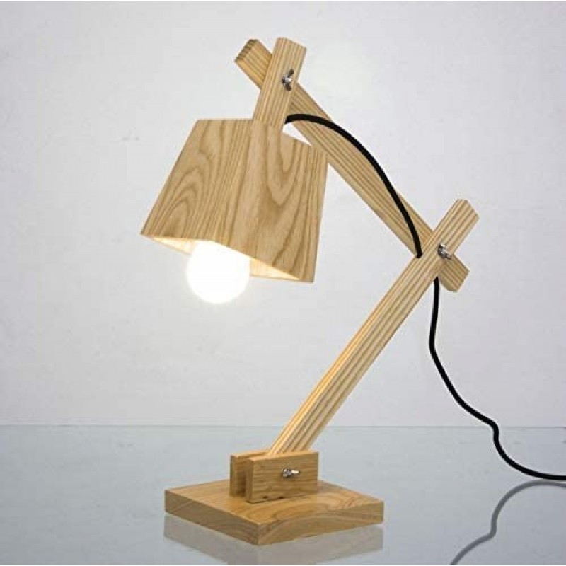 93,95 € Free Shipping | Desk lamp 50×40 cm. Articulable Living room, bedroom and lobby. Wood. Brown Color