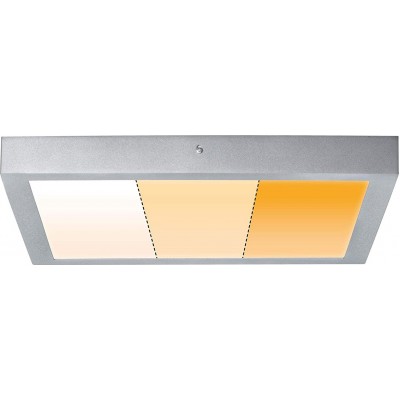 99,95 € Free Shipping | Indoor ceiling light 21W 2300K Very warm light. Square Shape 40×40 cm. LED Living room, bedroom and kids zone. Modern and cool Style. Metal casting. Plated chrome Color