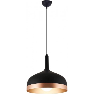 Lámpara colgante 40W Forma Cilíndrica 120×30 cm. Salón, comedor y dormitorio. Aluminio y Metal. Color negro