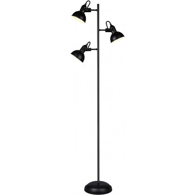 Lámpara de pie Reality 28W Forma Redonda 150×43 cm. Triple foco orientable Salón, comedor y vestíbulo. Estilo clásico. Metal. Color negro
