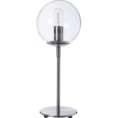 Lámpara de sobremesa 15W Forma Esférica Ø 19 cm. Salón, comedor y vestíbulo. Estilo diseño. Cristal y Metal. Color negro