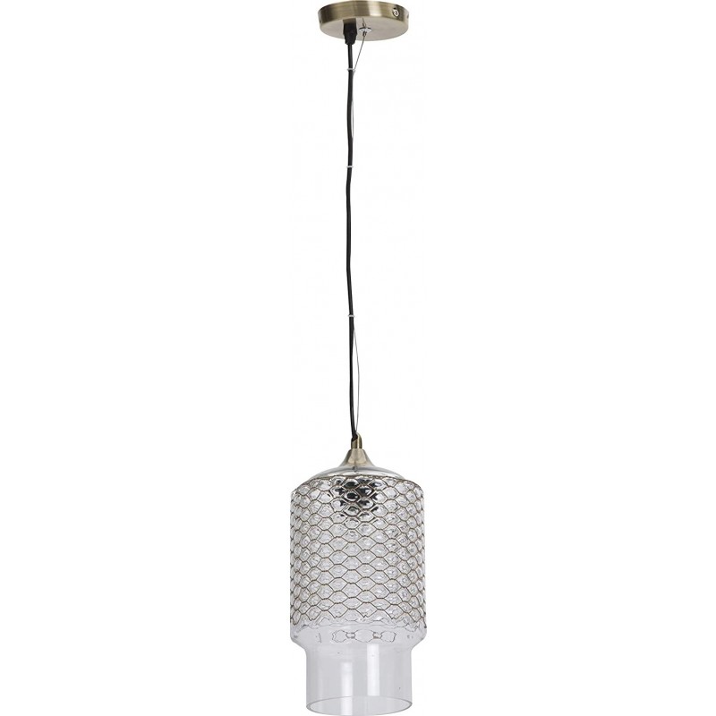 94,95 € Free Shipping | Hanging lamp 60W Cylindrical Shape 32×15 cm. Living room, bedroom and lobby. Vintage Style. Crystal