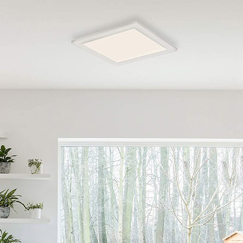 59,95 € Spedizione Gratuita | Plafoniera da interno 12W 30×30 cm. LED con sensore Pmma e metallo. Colore bianca