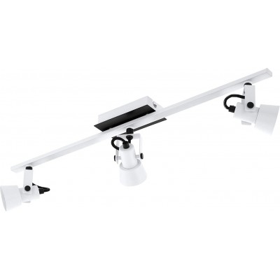 74,95 € Envio grátis | Refletor interno Eglo 15W 3000K Luz quente. 69×17 cm. Holofote ajustável triplo Aço. Cor branco