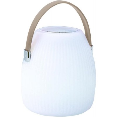 Lámpara de sobremesa 5W Forma Cilíndrica 25×18 cm. LED portátil con altavoz bluetooth Salón, dormitorio y vestíbulo. Estilo moderno. Color blanco