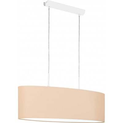 Lampada a sospensione Eglo 60W Forma Ovale 110×75 cm. Sala da pranzo, camera da letto e atrio. Acciaio. Colore rosa
