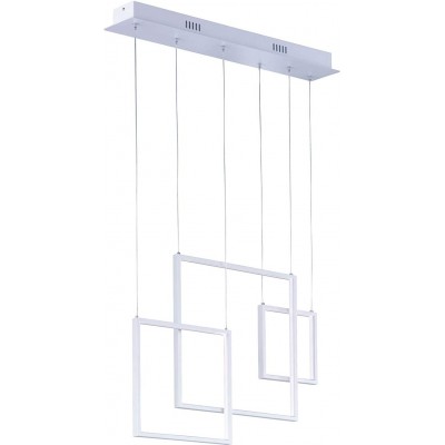 211,95 € Free Shipping | Hanging lamp Trio 26W 3000K Warm light. Square Shape 150×70 cm. LED Living room, dining room and bedroom. Modern Style. Metal casting. White Color