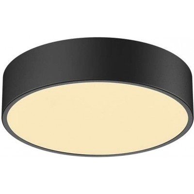119,95 € Free Shipping | Indoor ceiling light 15W 3000K Warm light. Round Shape 28×28 cm. Dining room, bedroom and lobby. Modern and cool Style. Aluminum and Polycarbonate. Black Color