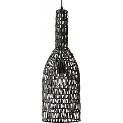 Lampada a sospensione 60W Forma Cilindrica Ø 15 cm. Soggiorno, sala da pranzo e atrio. Stile rustico. Colore nero