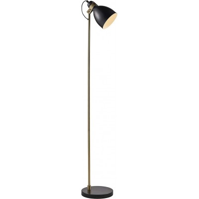 106,95 € Envío gratis | Lámpara de pie 4W Forma Esférica 140×30 cm. Salón, comedor y dormitorio. Latón. Color negro