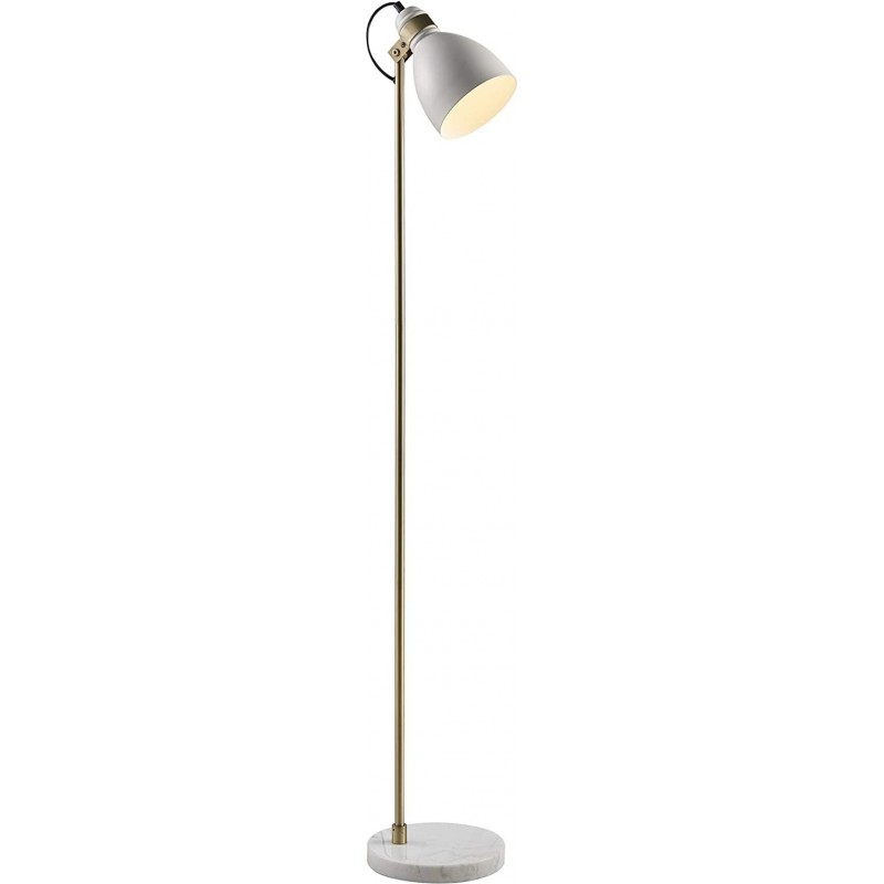 106,95 € Free Shipping | Floor lamp 4W Spherical Shape 140×30 cm. Living room, dining room and lobby. Brass. White Color