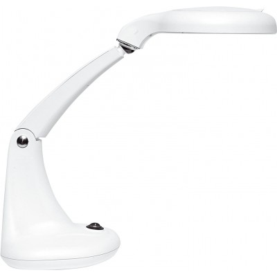 テクニカルランプ 28×23 cm. LED照明付き多関節拡大鏡 リビングルーム, ダイニングルーム そして ロビー. ABS, 鋼 そして 結晶. 白い カラー