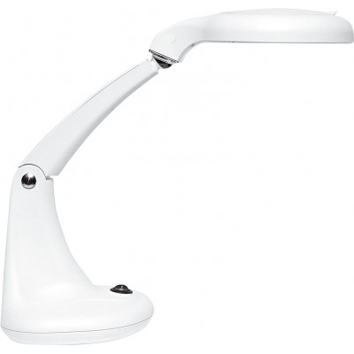 Technical lamp 28×23 cm. Articulated magnifying glass with LED lighting Abs, steel and crystal. White Color