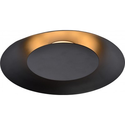 106,95 € Free Shipping | Ceiling lamp 12W Round Shape 35×35 cm. Dining room, bedroom and lobby. Modern Style. Metal casting. Black Color