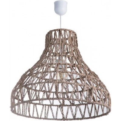 Hanging lamp 60W Conical Shape Ø 49 cm. Dining room, bedroom and lobby. Metal casting. Brown Color