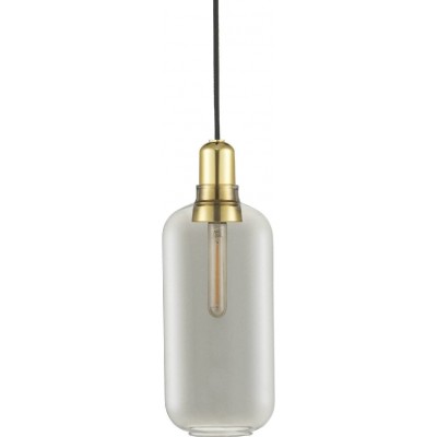 Lampada a sospensione Forma Cilindrica 51×18 cm. Soggiorno, camera da letto e atrio. Stile moderno. Metallo e Bicchiere. Colore ottone