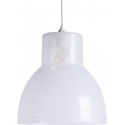 Lámpara colgante Forma Cónica Ø 30 cm. Salón, comedor y dormitorio. Estilo moderno. Cristal. Color blanco