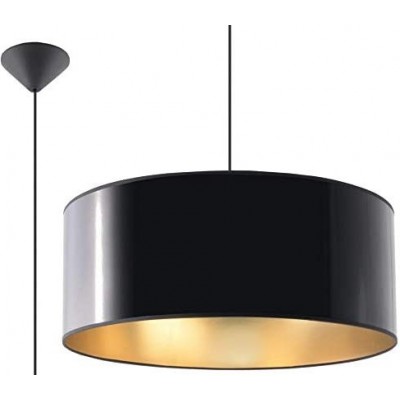 吊灯 圆柱型 形状 82×50 cm. 客厅, 饭厅 和 卧室. 现代的 风格. 聚碳酸酯. 黑色的 颜色