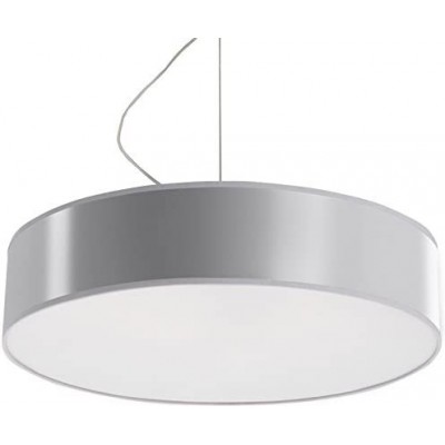 Lampe à suspension 60W Façonner Cylindrique 80×45 cm. LED Salle, salle à manger et chambre. Style moderne. Polycarbonate. Couleur gris