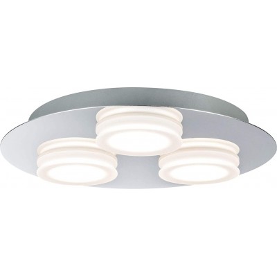 75,95 € Free Shipping | Ceiling lamp 14W 3000K Warm light. Round Shape Triple LED spotlight Living room, bathroom and office. Modern Style. PMMA and Metal casting. Gray Color