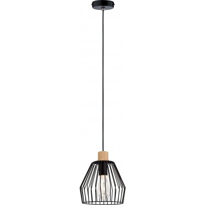 71,95 € Free Shipping | Hanging lamp 20W 110×22 cm. Metal casting and wood. Black Color