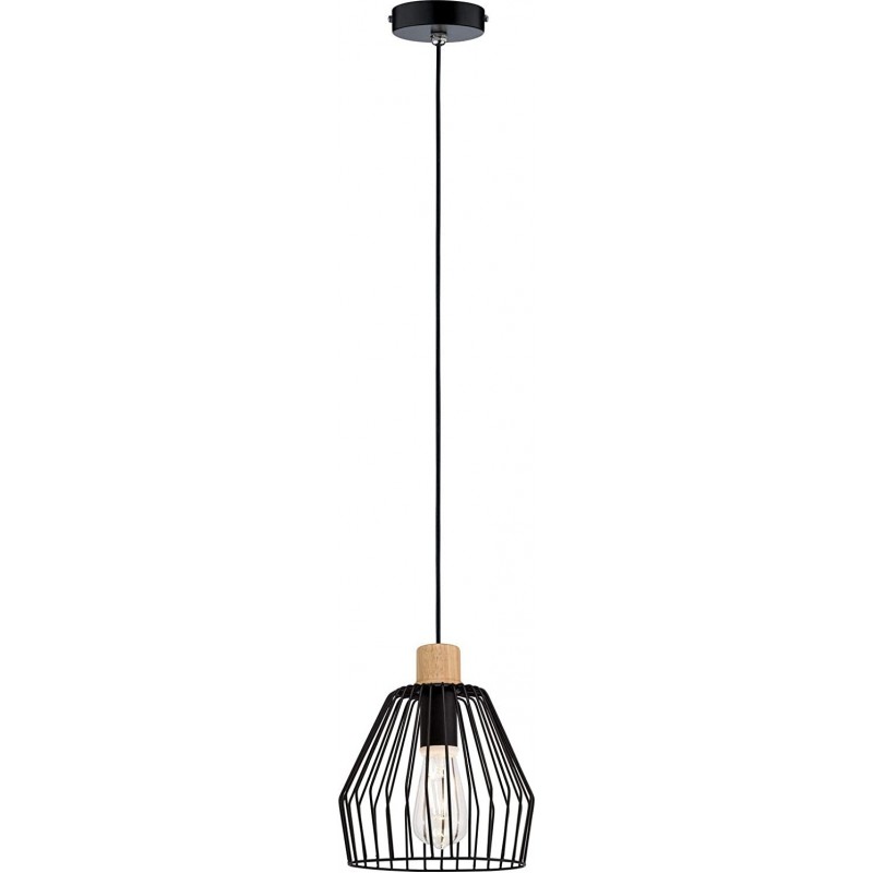75,95 € Free Shipping | Hanging lamp 20W Spherical Shape 110×22 cm. Dining room, bathroom and work zone. Metal casting and Wood. Black Color