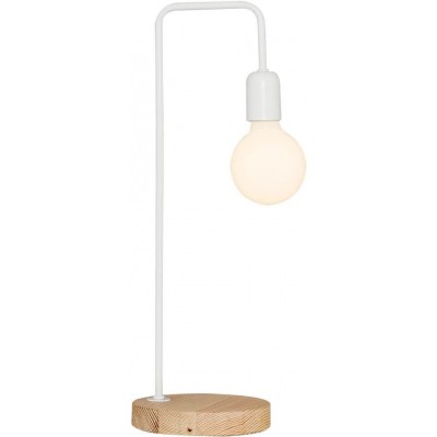 Lampe de table 40W Façonner Sphérique 52×20 cm. Salle, salle à manger et chambre. Métal et Bois. Couleur blanc