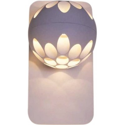 89,95 € Spedizione Gratuita | Lampada da parete per interni 9W Forma Sferica 24×14 cm. LED. disegno a petalo Camera da letto. Alluminio. Colore bianca