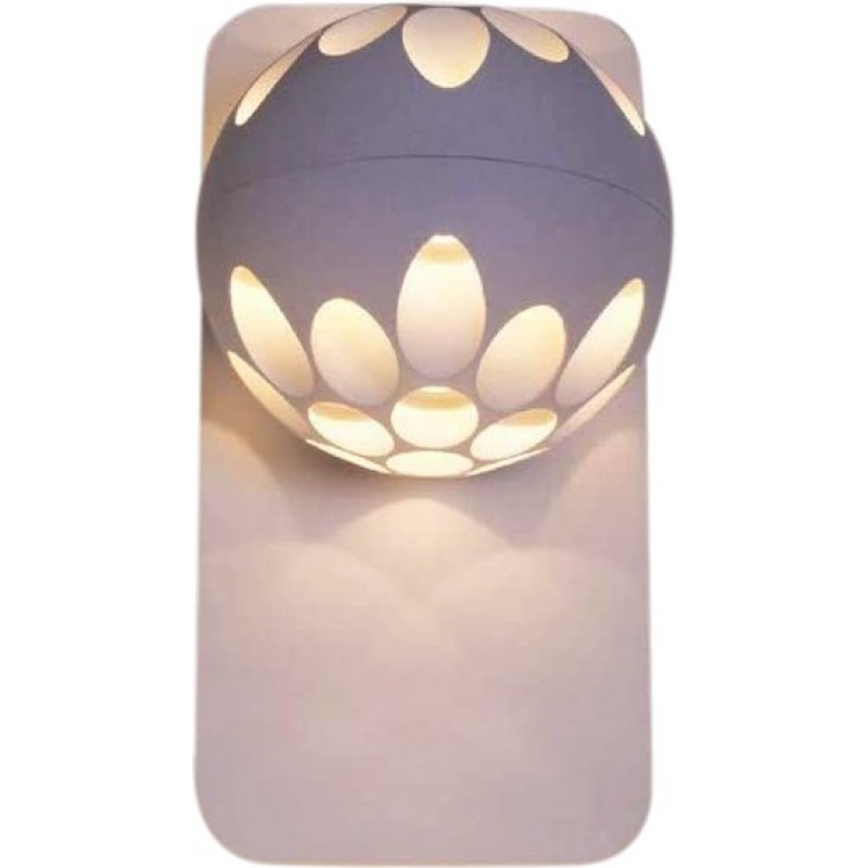 89,95 € 免费送货 | 室内壁灯 9W 球形 形状 24×14 cm. LED。花瓣设计 卧室. 铝. 白色的 颜色