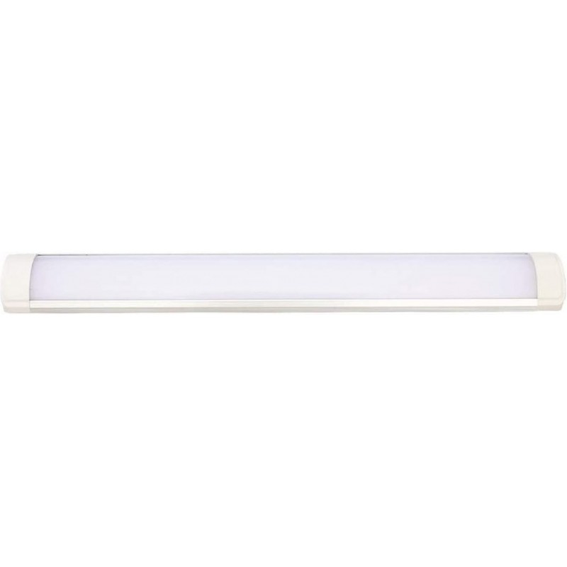 75,95 € Envío gratis | Lámpara de techo Forma Alargada 120×8 cm. LED Salón, dormitorio y vestíbulo. Aluminio. Color blanco