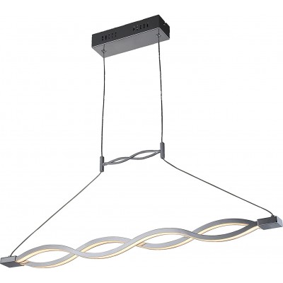 Lámpara colgante 24W 110×30 cm. LED regulable Comedor, dormitorio y vestíbulo. Estilo moderno. Metal. Color gris