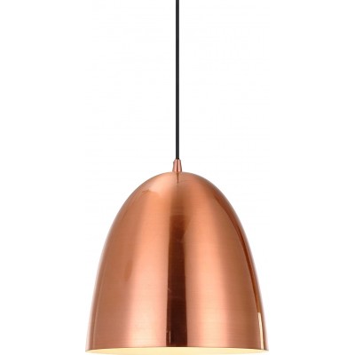 Lámpara colgante 40W Forma Cónica 40×40 cm. Salón, comedor y dormitorio. Aluminio y Metal. Color cobre
