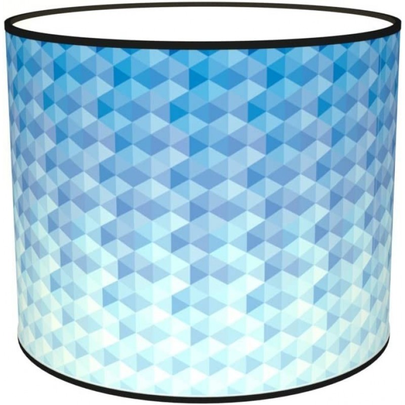 87,95 € Kostenloser Versand | Lampenschirm Zylindrisch Gestalten 50×50 cm. Tulpe Wohnzimmer, esszimmer und empfangshalle. Textil und Polycarbonat. Blau Farbe