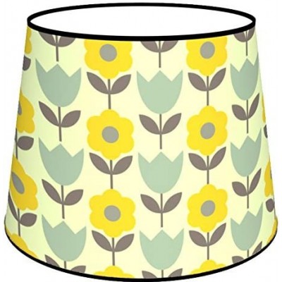 Pantalla para lámpara Forma Cónica 45×40 cm. Tulipa Salón, comedor y dormitorio. Textil y Policarbonato. Color amarillo