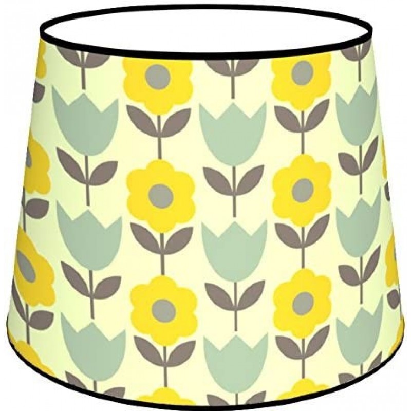 87,95 € Free Shipping | Lamp shade Conical Shape 45×40 cm. Tulip Living room, dining room and bedroom. Textile and Polycarbonate. Yellow Color