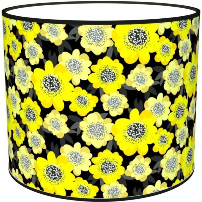88,95 € Free Shipping | Lamp shade Cylindrical Shape 50×50 cm. Tulip Living room, dining room and bedroom. Textile and Polycarbonate. Yellow Color