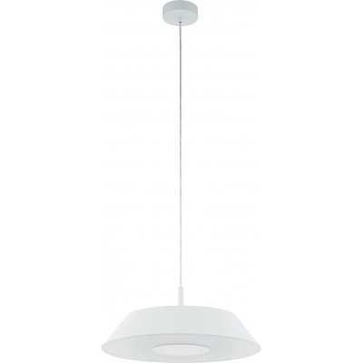 Hanging lamp Eglo 17W Round Shape 110×45 cm. Dining room, bedroom and lobby. Modern Style. Steel and Glass. White Color