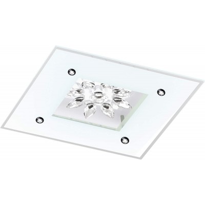 Deckenlampe Eglo Quadratische Gestalten 37×37 cm. Wohnzimmer, schlafzimmer und empfangshalle. Modern Stil. Stahl und Glas. Weiß Farbe