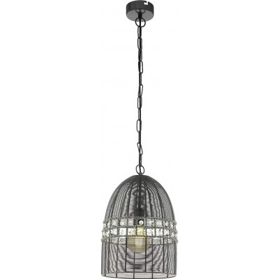 吊灯 Eglo 60W 圆柱型 形状 Ø 26 cm. 客厅, 饭厅 和 卧室. 现代的 风格. 钢 和 水晶. 黑色的 颜色