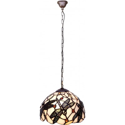 95,95 € Free Shipping | Hanging lamp Spherical Shape 130×20 cm. Floral design Living room, bedroom and lobby. Design Style. Aluminum and Crystal. Black Color