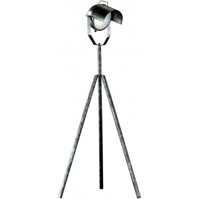 Lámpara de pie Trio 40W Forma Redonda 134×60 cm. Trípode de sujeción Salón, dormitorio y vestíbulo. Metal. Color negro