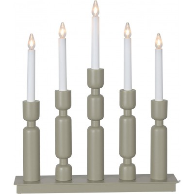 Lampada da tavolo Forma Cilindrica 44×37 cm. Lampadario con 5 punti luce Sala da pranzo, camera da letto e atrio. PMMA. Colore grigio