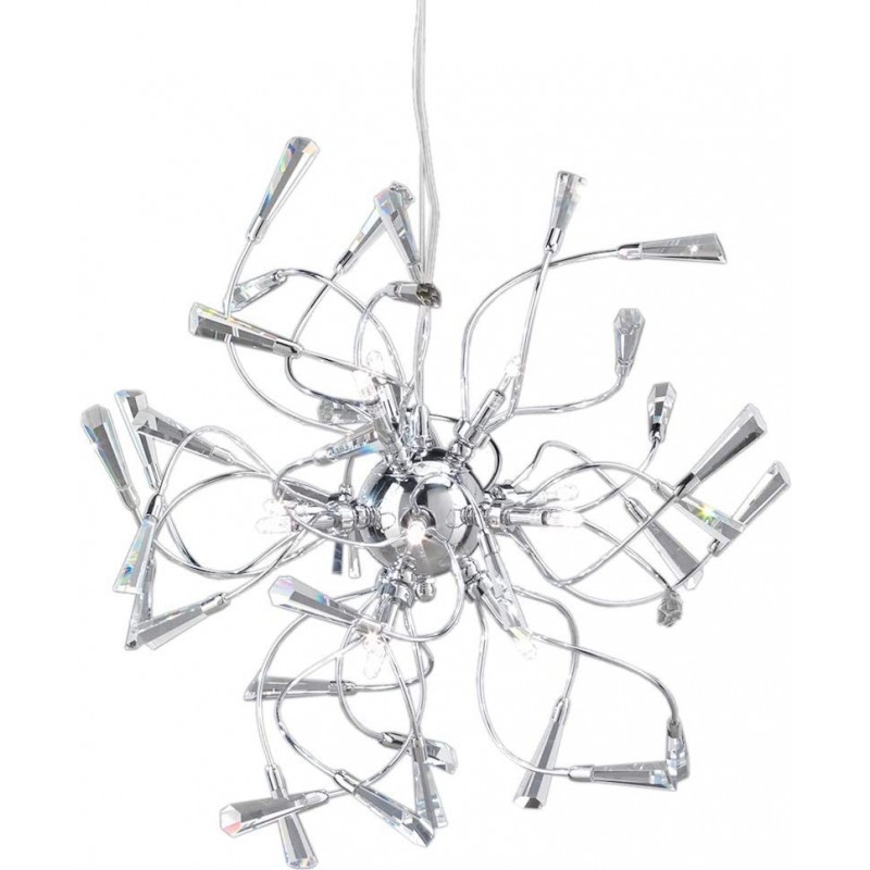 103,95 € Free Shipping | Hanging lamp Ø 45 cm. 12 light points Living room, dining room and lobby. Modern Style. Crystal and Metal casting. Plated chrome Color