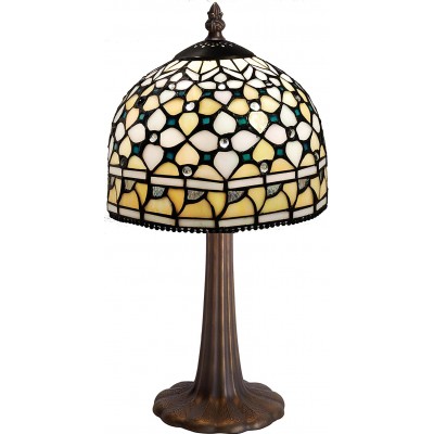 Lampada da tavolo Forma Sferica 37×20 cm. Paralume di design floreale Soggiorno, sala da pranzo e camera da letto. Stile design. Cristallo. Colore marrone