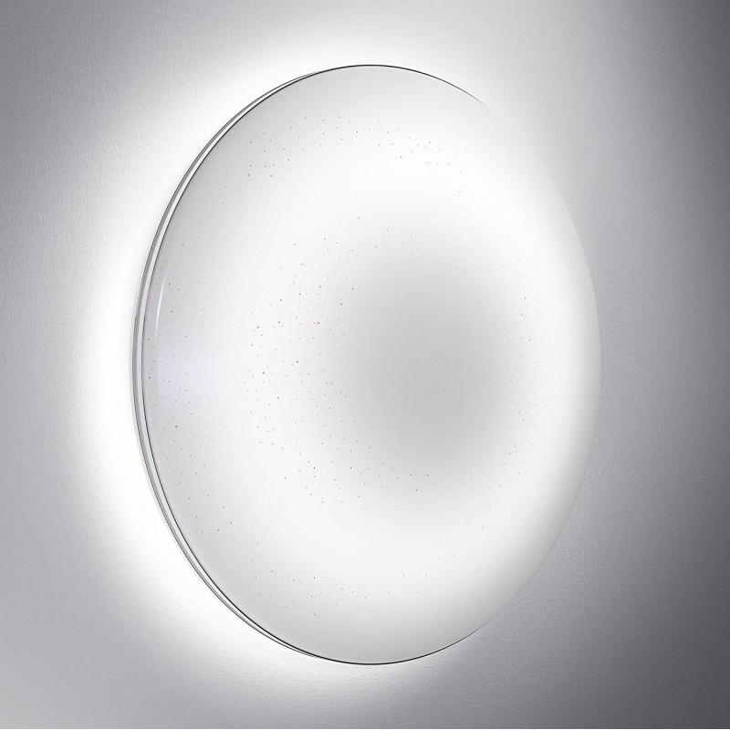 67,95 € Free Shipping | Indoor wall light 24W 2700K Very warm light. Round Shape Ø 45 cm. Dimmable LED Dining room, bedroom and lobby. Metal casting. White Color