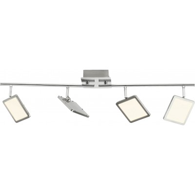 119,95 € Free Shipping | Indoor spotlight 5W 3000K Warm light. Square Shape 80×18 cm. 4 adjustable LED spotlights Living room, dining room and bedroom. Modern Style. PMMA and Metal casting. Gray Color