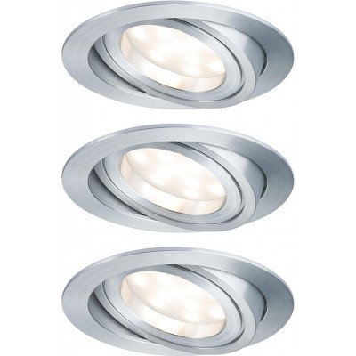 88,95 € Free Shipping | 3 units box Recessed lighting 21W Round Shape 9×9 cm. Adjustable LED Living room, dining room and bedroom. Aluminum. Gray Color