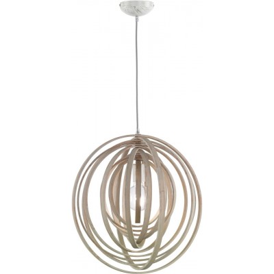 133,95 € Free Shipping | Hanging lamp Trio 60W 3000K Warm light. Spherical Shape 150×50 cm. Living room, dining room and bedroom. Modern Style. Wood. Brown Color